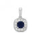 Diamond And Sapphire Cushion Pendant PD242WSGemstones JewelleryPD242WS