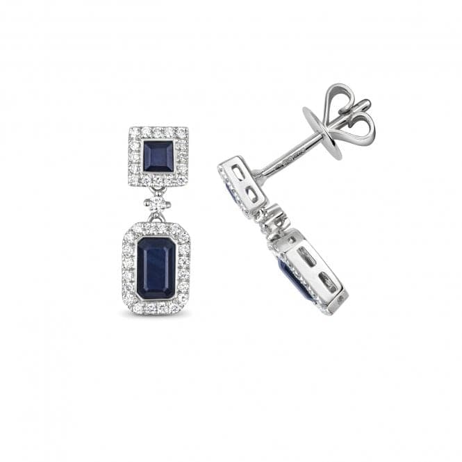 Diamond And Sapphire Drop Earrings ED253WSGemstones JewelleryED253WS