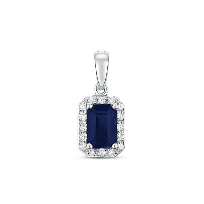 Diamond And Sapphire Octagon Pendant PD241WSGemstones JewelleryPD241WS