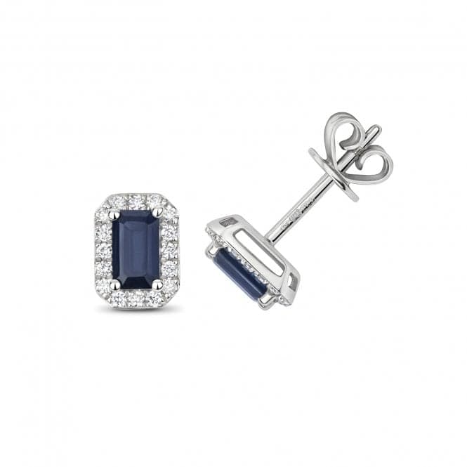 Diamond And Sapphire Octagon Stud Earrings ED251WSGemstones JewelleryED251WS