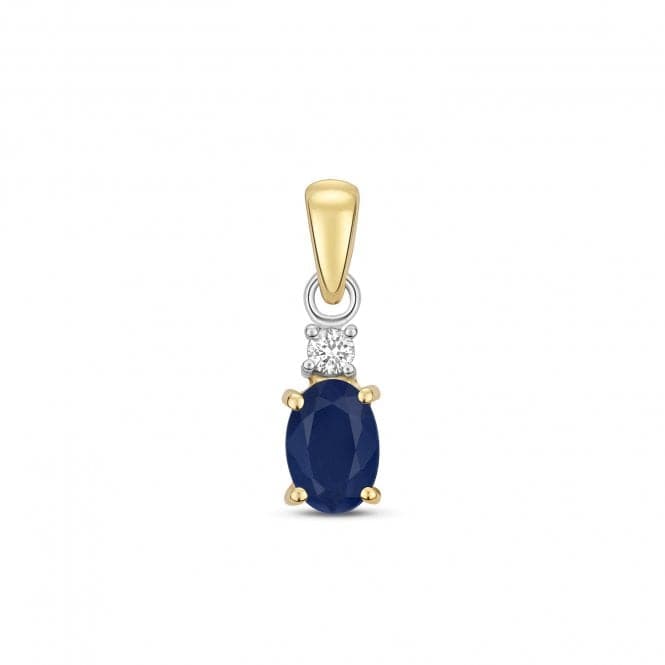 Diamond And Sapphire Oval Pendant PD240SGemstones JewelleryPD240S