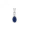Diamond And Sapphire Oval Pendant PD240WSGemstones JewelleryPD240WS