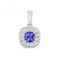 Diamond And Tanzanite Cushion Pendant PD242WTGemstones JewelleryPD242WT