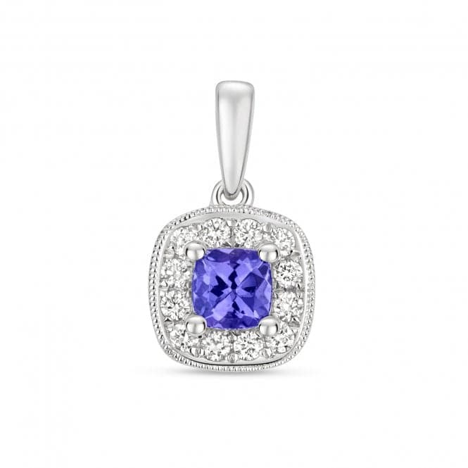 Diamond And Tanzanite Cushion Pendant PD242WTGemstones JewelleryPD242WT