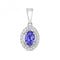 Diamond And Tanzanite Halo Oval Pendant PD238WTGemstones JewelleryPD238WT