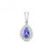 Diamond And Tanzanite Halo Pear Pendant PD239WTGemstones JewelleryPD239WT