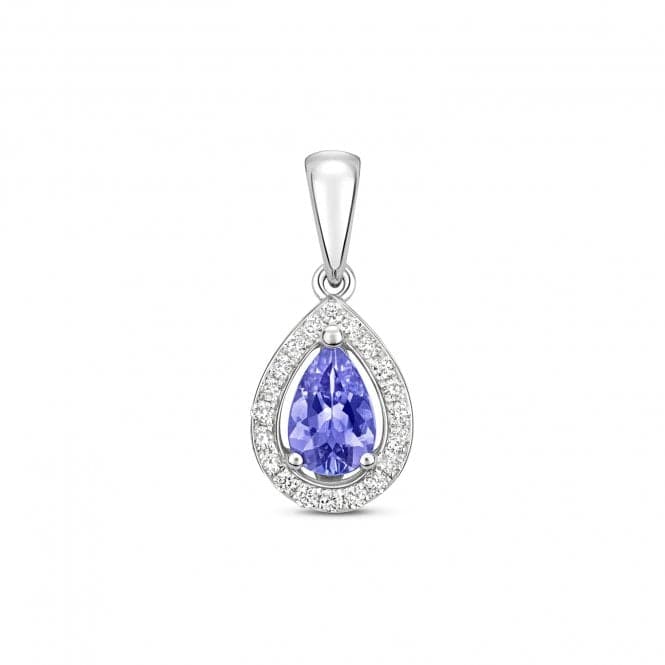 Diamond And Tanzanite Halo Pear Pendant PD239WTGemstones JewelleryPD239WT