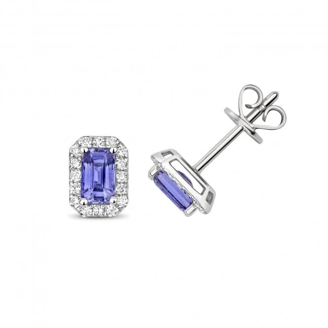 Diamond And Tanzanite Octagon Stud Earrings ED251WTGemstones JewelleryED251WT