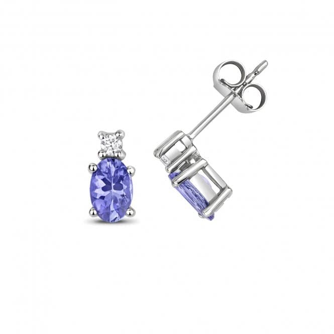 Diamond And Tanzanite Oval Stud Earrings ED249WTGemstones JewelleryED249WT