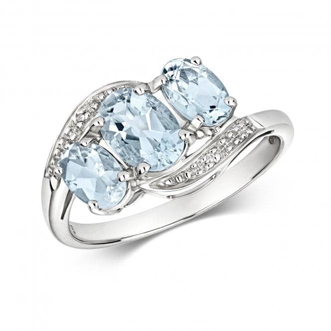 Diamond & Aqua White Gold Ring RD211WAQGemstones JewelleryRD211WAQ/J