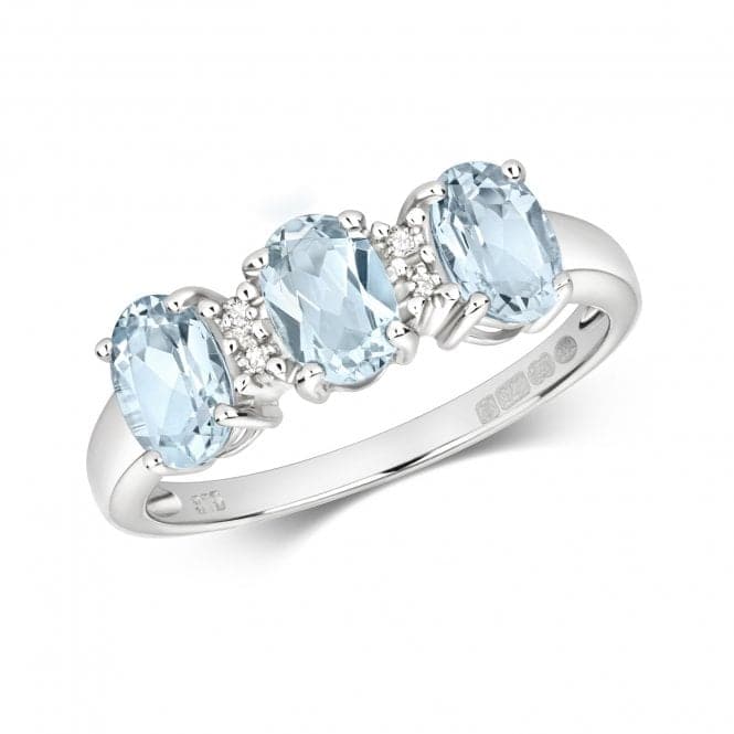 Diamond & Aqua White Gold Ring RD212WAQGemstones JewelleryRD212WAQ/J