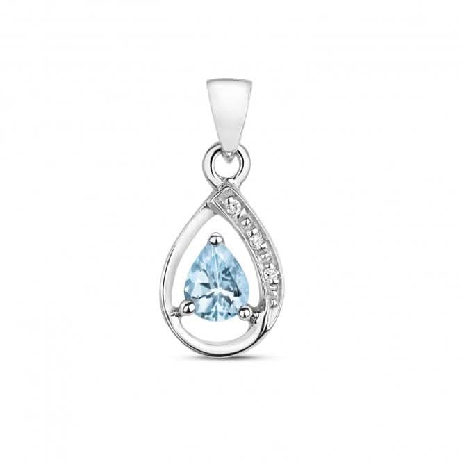 Diamond &amp; Aquamarine Pendant PD252WAQGemstones JewelleryPD252WAQ