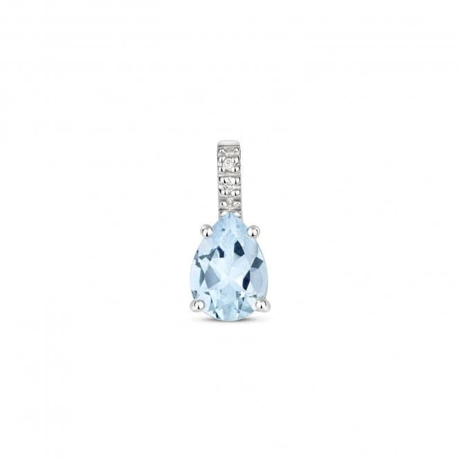 Diamond & Aquamarine Pendant PD265WAQGemstones JewelleryPD265WAQ