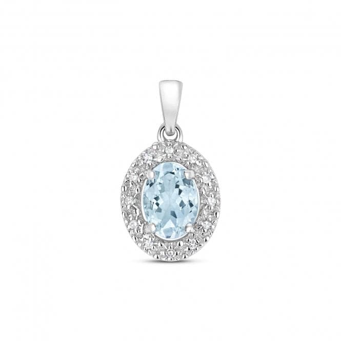 Diamond & Aquamarine Pendant PD272WAQGemstones JewelleryPD272WAQ