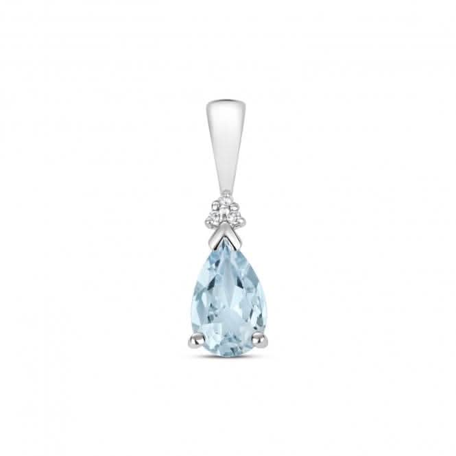 Diamond &amp; Aquamarine Pendant PD273WAQGemstones JewelleryPD273WAQ