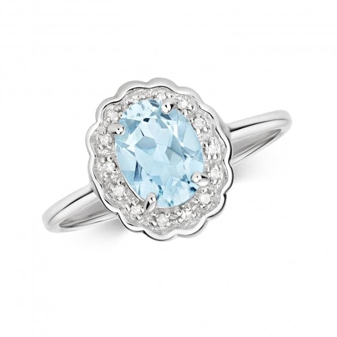 Diamond & Aquamarine Ring RD252WAQGemstones JewelleryRD252WAQ/J