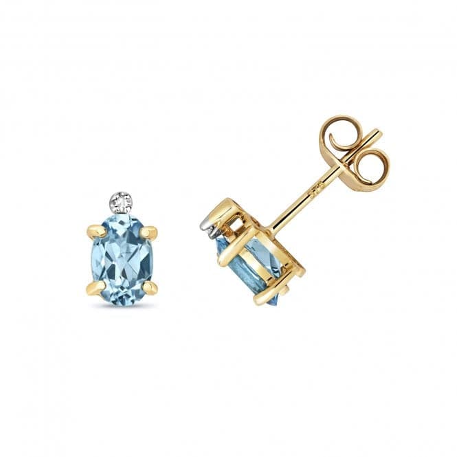 Diamond & Blue Topaz Stud Earrings ED268BTGemstones JewelleryED268BT