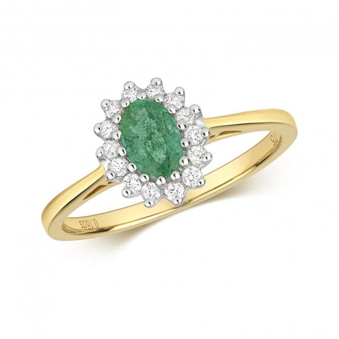 Diamond Cluster 6X4 Oval Emerald Ring RD260EGemstones JewelleryRD260E/J