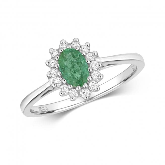 Diamond Cluster 6X4 Oval Emerald Ring RD260WEGemstones JewelleryRD260WE/J