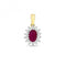 Diamond Cluster 6X4 Oval Pendant PD224RGemstones JewelleryPD224R