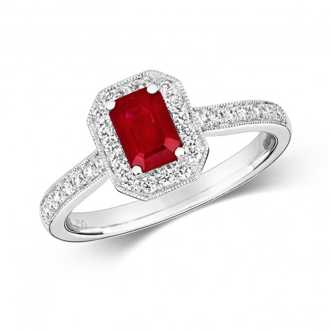 Diamond Cluster Octagon Ruby Ring RDQ415WRGemstones JewelleryRDQ415WR/J