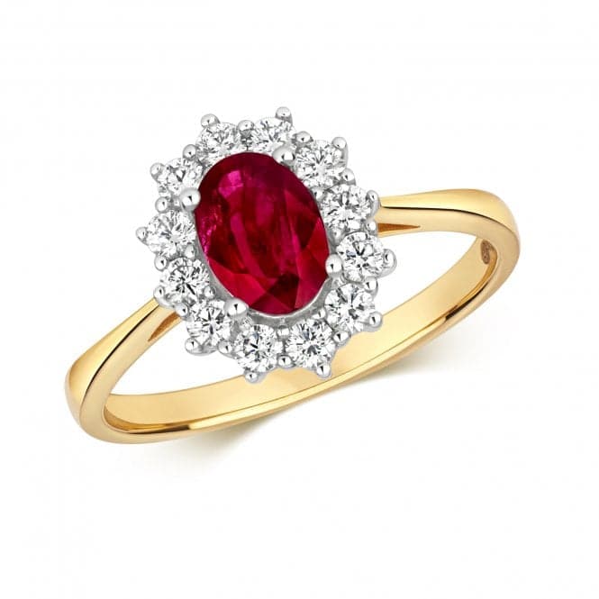 Diamond Cluster Oval Ruby Ring RDQ430RGemstones JewelleryRDQ430R/J