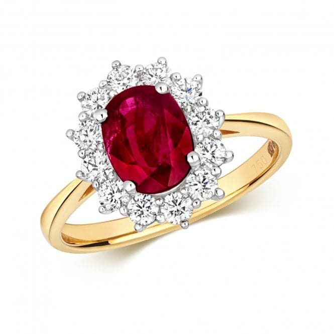 Diamond Cluster Oval Ruby Ring RDQ431RGemstones JewelleryRDQ431R/J