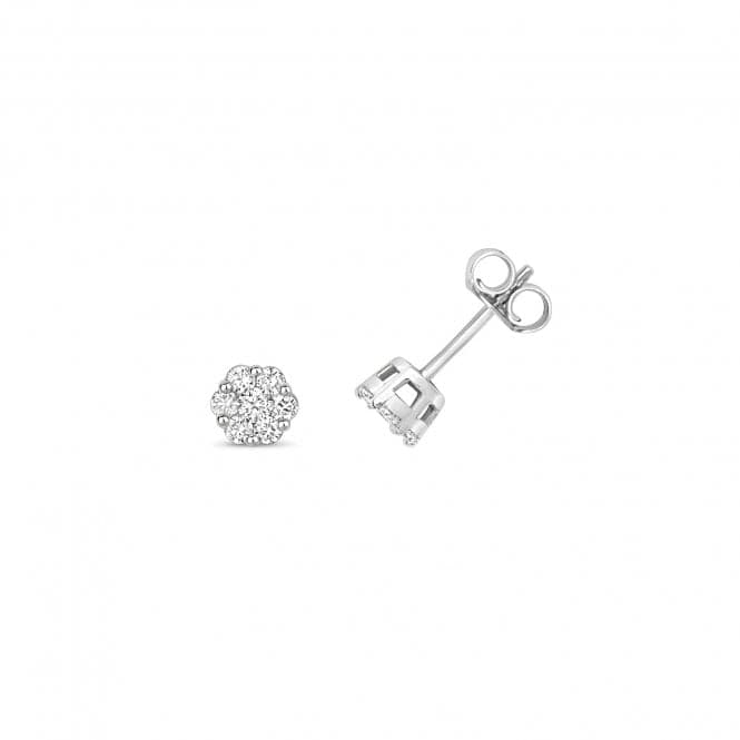 Diamond Cluster Stud Earrings ED320WGemstones JewelleryED320W