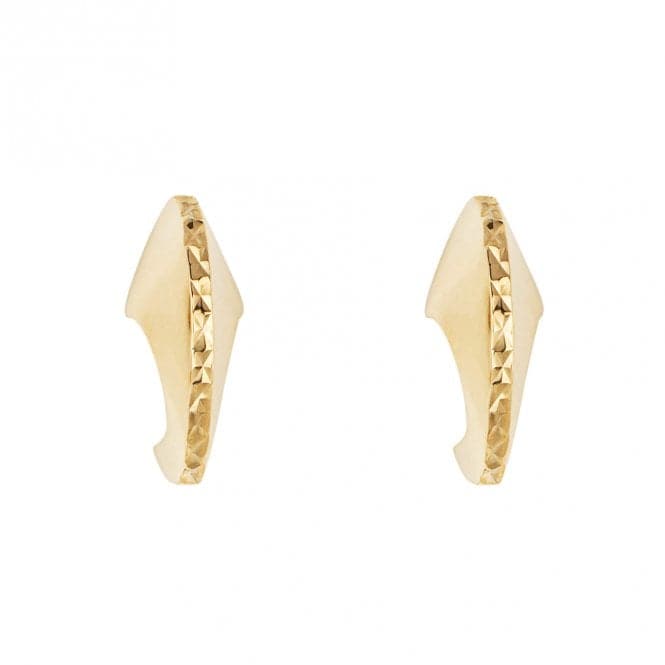 Diamond Cut Arc Stud Yellow Gold Earrings GE2408Elements GoldGE2408