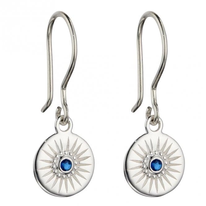 Diamond Cut Disc Drop Earrings with Sapphire Blue Crystal E6003LBeginningsE6003L