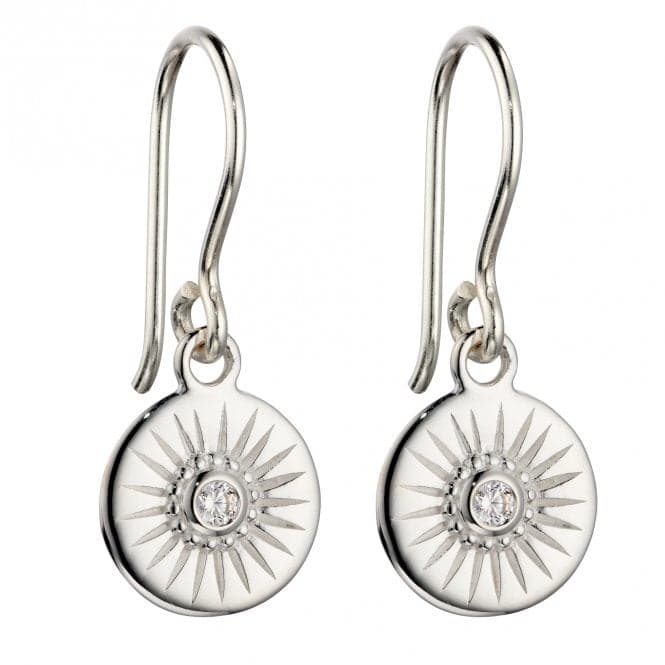 Diamond Cut Disc Drop Earrings with Zirconia E6004CBeginningsE6004C