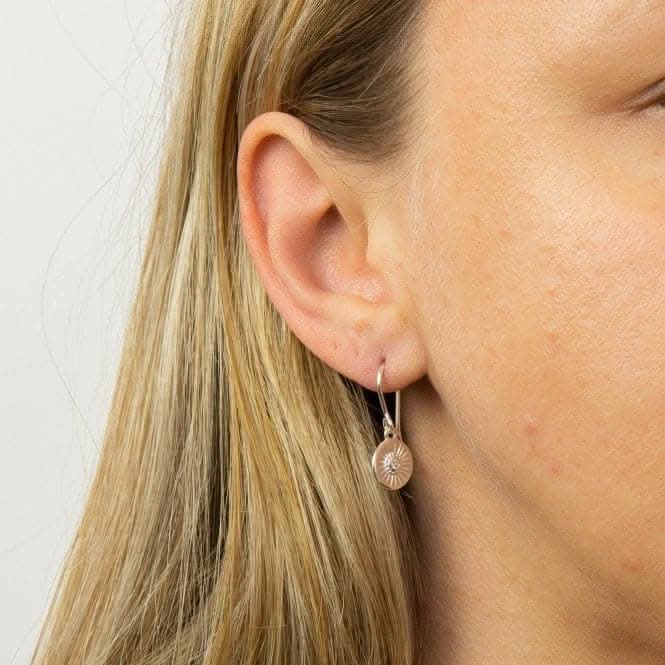 Diamond Cut Disc Drop Earrings with Zirconia E6004CBeginningsE6004C