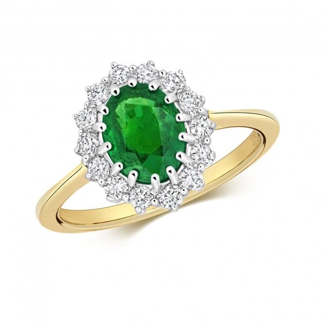 Diamond Emerald Cluster Ring RD280EGemstones JewelleryRD280E/J