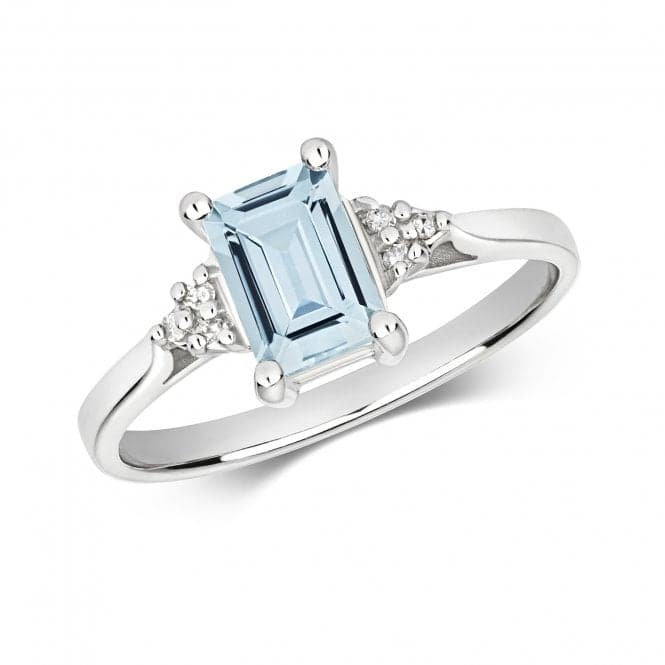 Diamond & Emerald Cut Aqua Ring RD296WAQGemstones JewelleryRD296WAQ/J