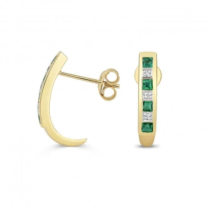 Diamond &amp; Emerald Earrings ED291EGemstones JewelleryED291E