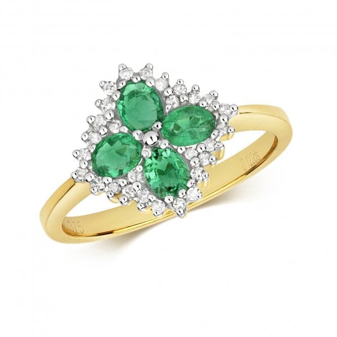 Diamond & Emerald Ring RD222EGemstones JewelleryRD222E/J