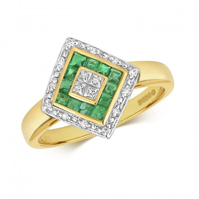 Diamond & Emerald Ring RD227EGemstones JewelleryRD227E/J