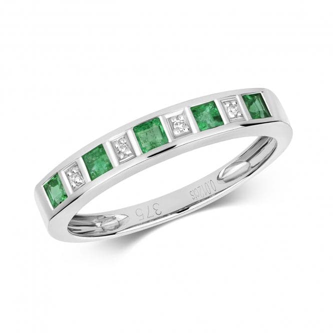 Diamond & Emerald White Gold Ring RD217WEGemstones JewelleryRD217WE/J