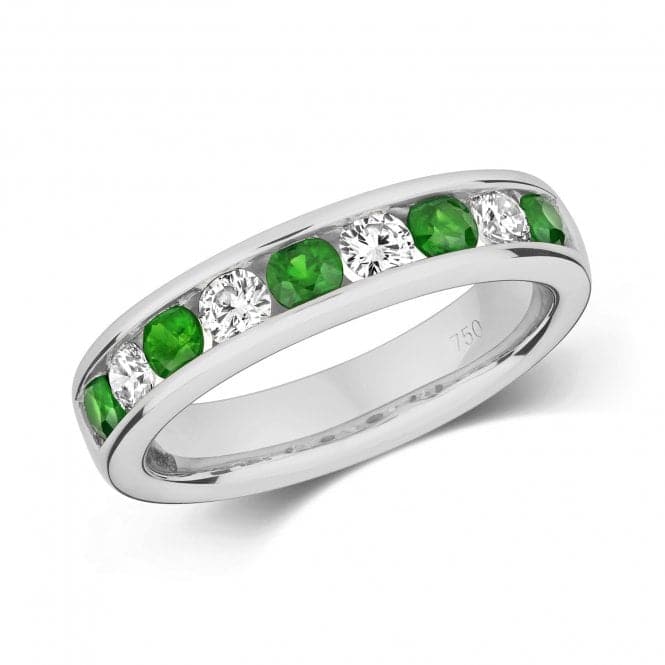 Diamond Eternity With Emerald Ring RDQ404WEGemstones JewelleryRDQ404WE/J