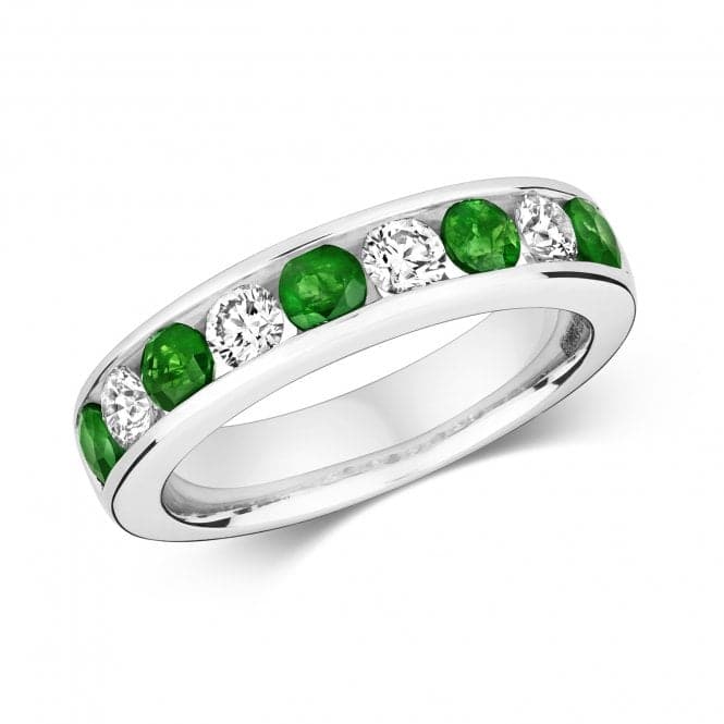 Diamond Eternity With Emerald Ring RDQ405WEGemstones JewelleryRDQ405WE/J