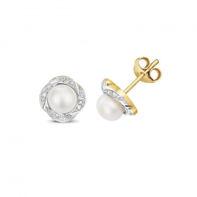 Diamond & Fresh Water Pearl Stud Earrings ED294PLGemstones JewelleryED294PL