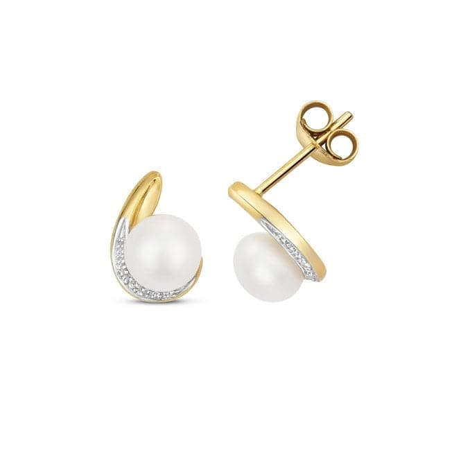 Diamond & Fresh Water Pearl Stud Earrings ED296PLGemstones JewelleryED296PL