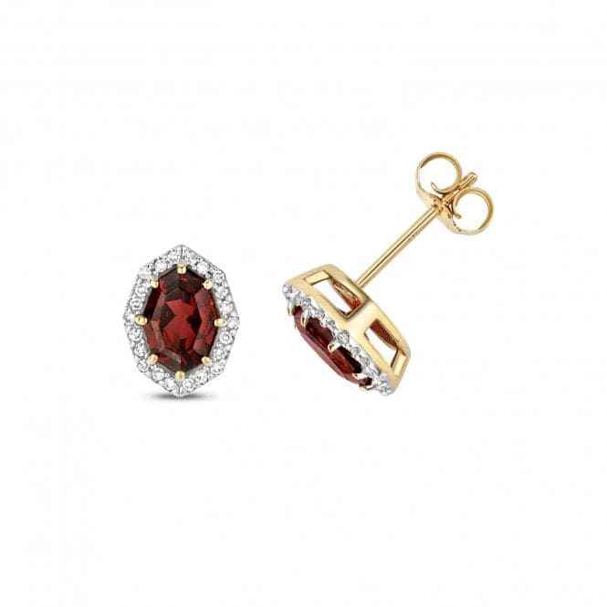 Diamond Garnet Stud Earrings ED277GGemstones JewelleryED277G