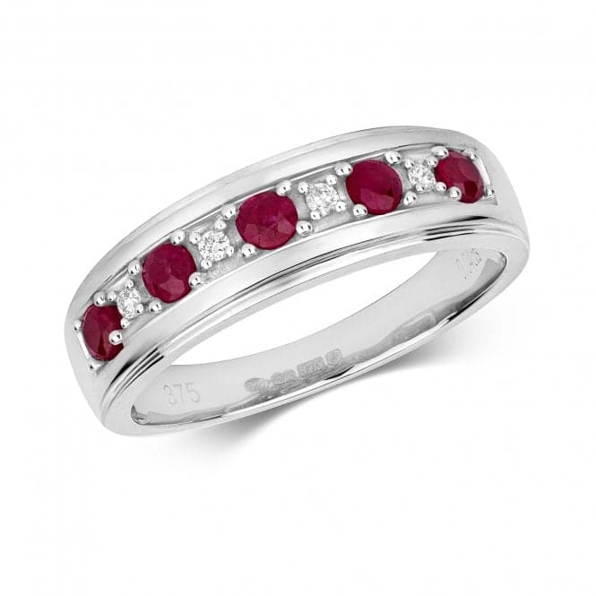 Diamond Half Eternity Ruby Ring RD275WRGemstones JewelleryRD275WR/J