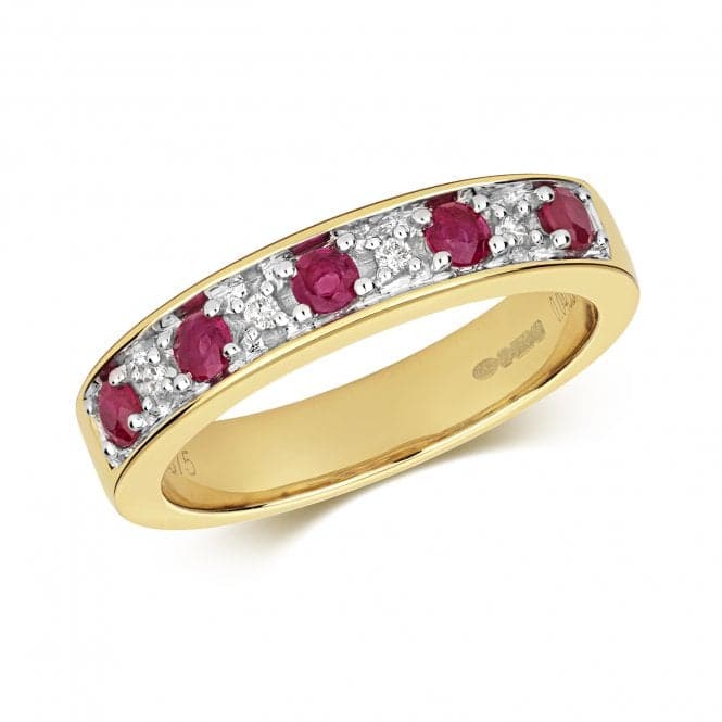 Diamond Half Eternity Ruby Ring RD277RGemstones JewelleryRD277R/J