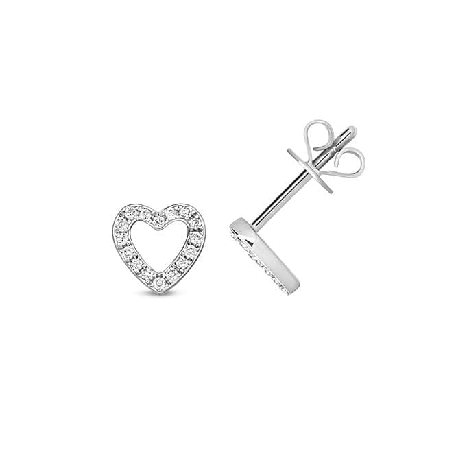 Diamond Heart Earring Stud Earrings ED313WGemstones JewelleryED313W