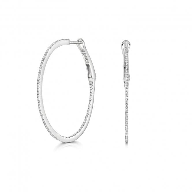 Diamond Hoops 34mm Earrings ED355WGemstones JewelleryED355W