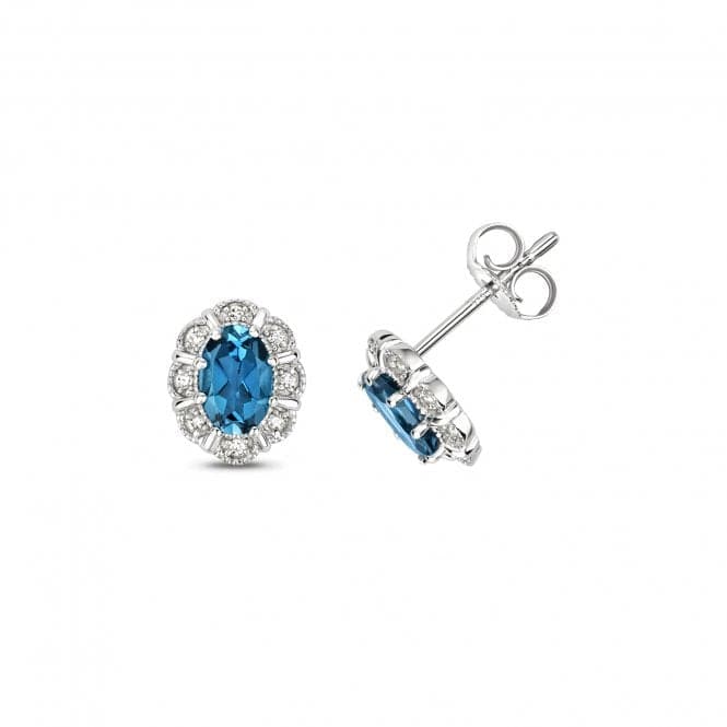 Diamond London Blue Topaz Stud Earrings ED271WLBGemstones JewelleryED271WLB