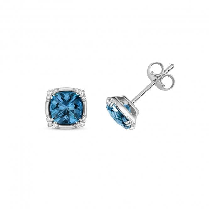 Diamond London Blue Topaz Stud Earrings ED273WLBGemstones JewelleryED273WLB