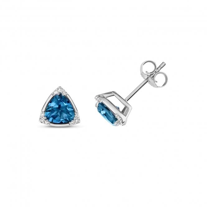 Diamond London Blue Topaz Stud Earrings ED274WLBGemstones JewelleryED274WLB